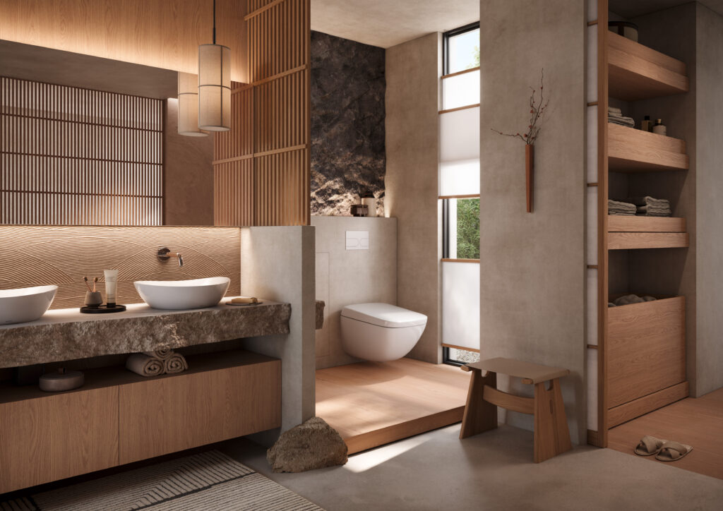 TOTO — Salle de bains japonaise avec WASHLET et lavabos (studio ukiyo)