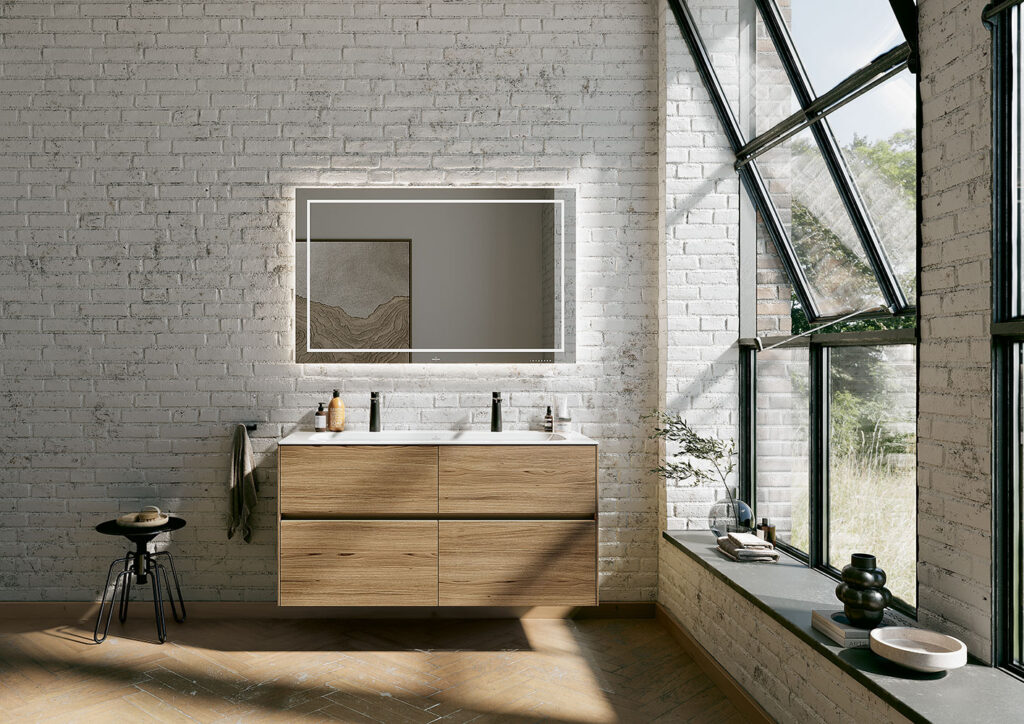 Villeroy & Boch — Finion (double vasque et miroir éclairé)