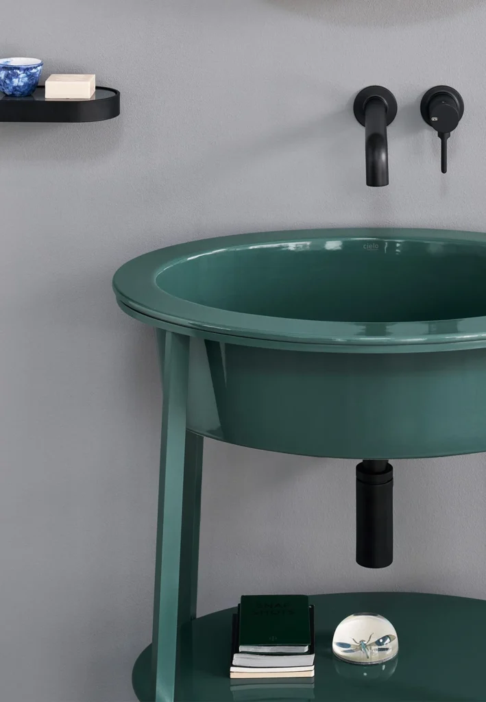 Ceramica Cielo — Catino Ovale, vasque verte sur structure