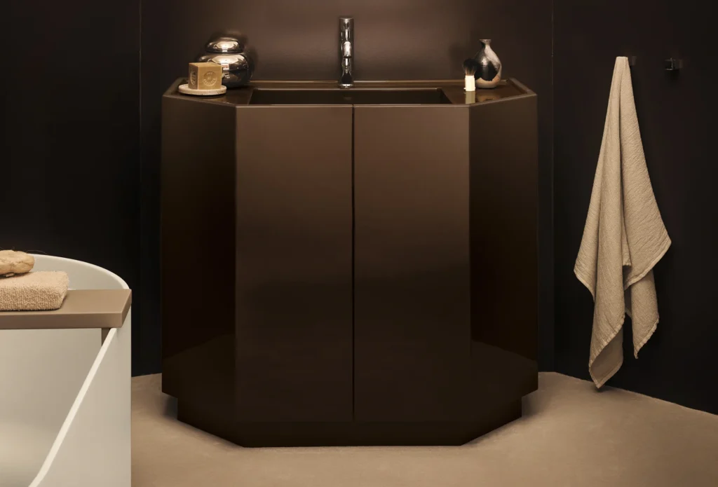 Ceramica Cielo — Ermes, meuble avec lavabo chocolat