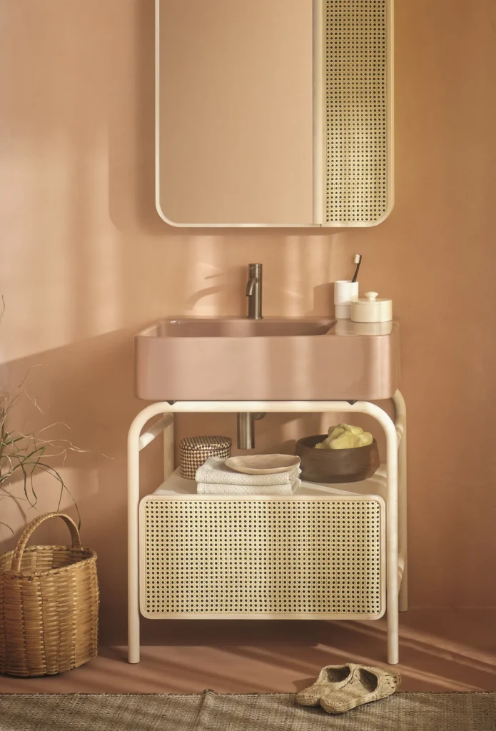 Ceramica Cielo — Marcel, lavabo avec mobilier rose