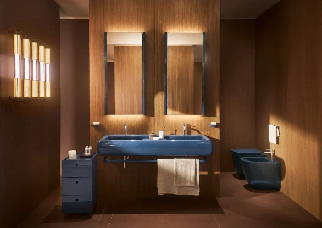 Ceramica Cielo — Teseo, vasque suspendue et étagère céramique