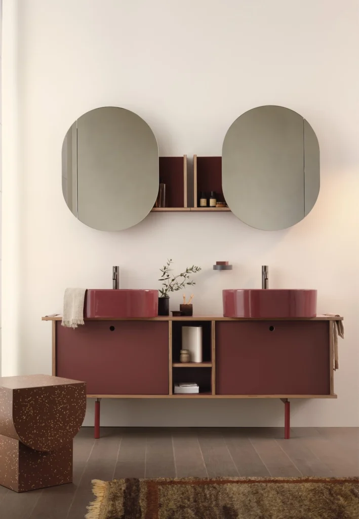 Ceramica Cielo — Theo 175, double vasque bordeaux