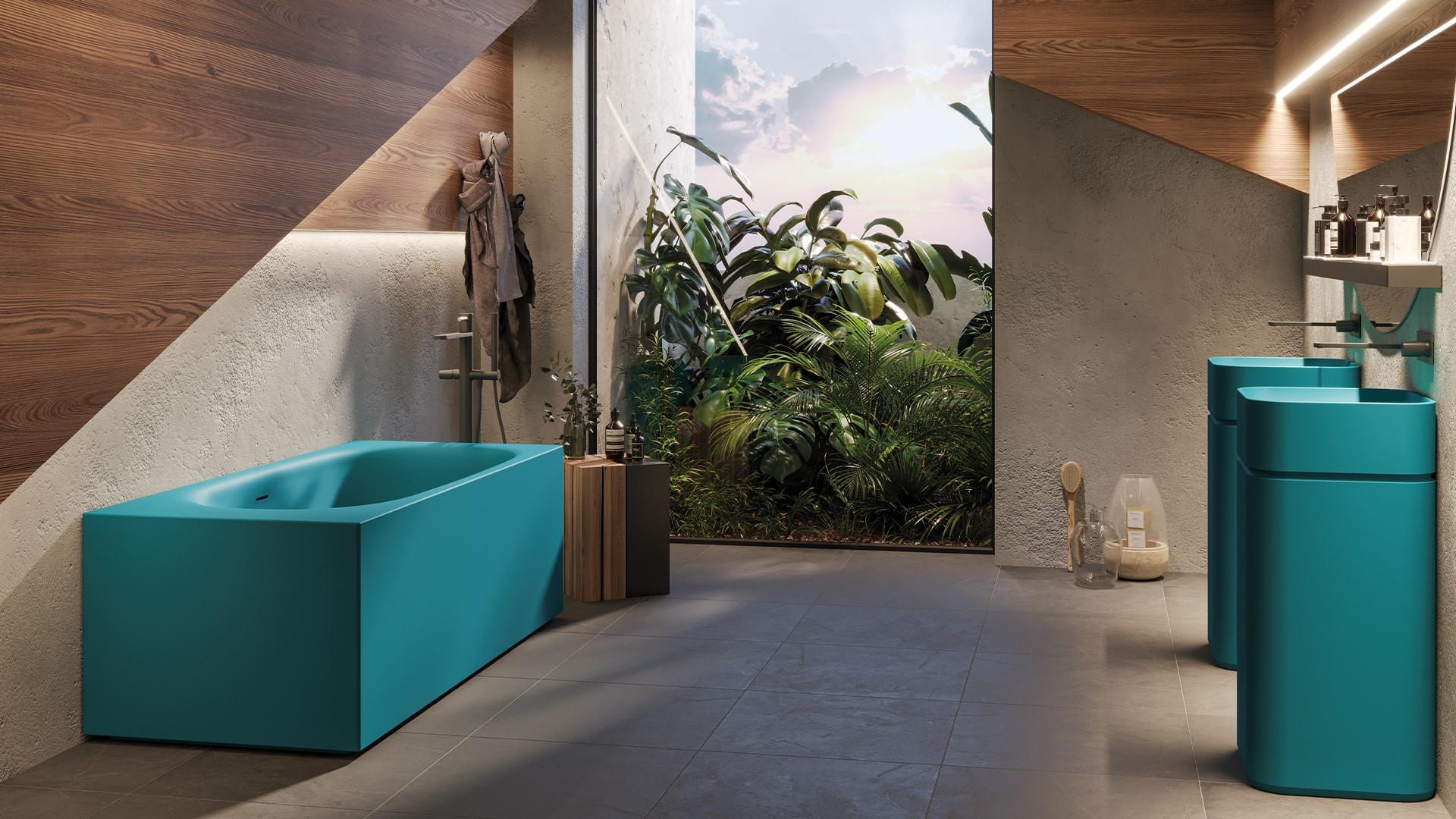 Soap Wall, baignoire adossée