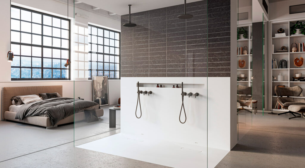 Hidrobox — Niche murale de douche, blanc