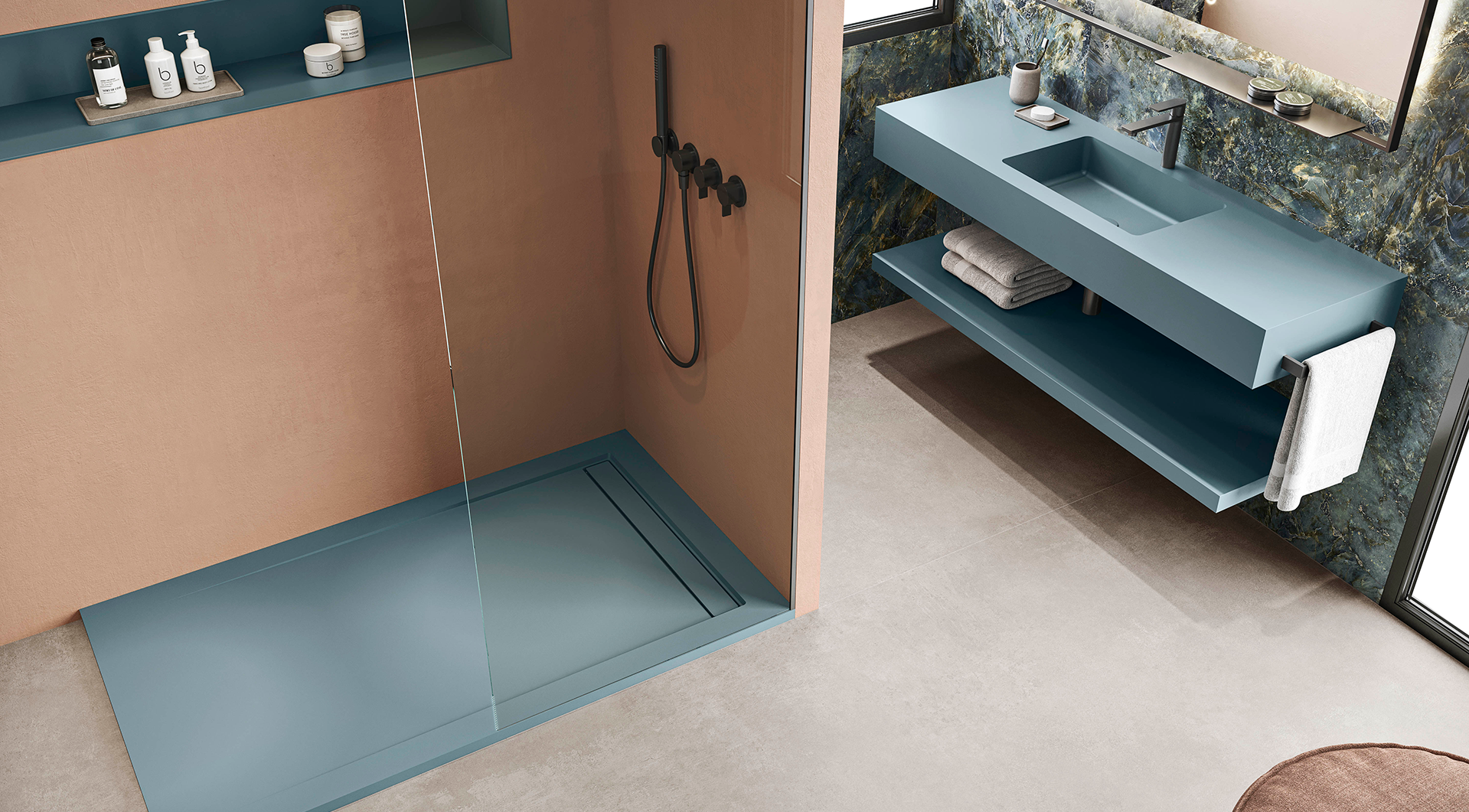 Receveur Line, coloris Ocean