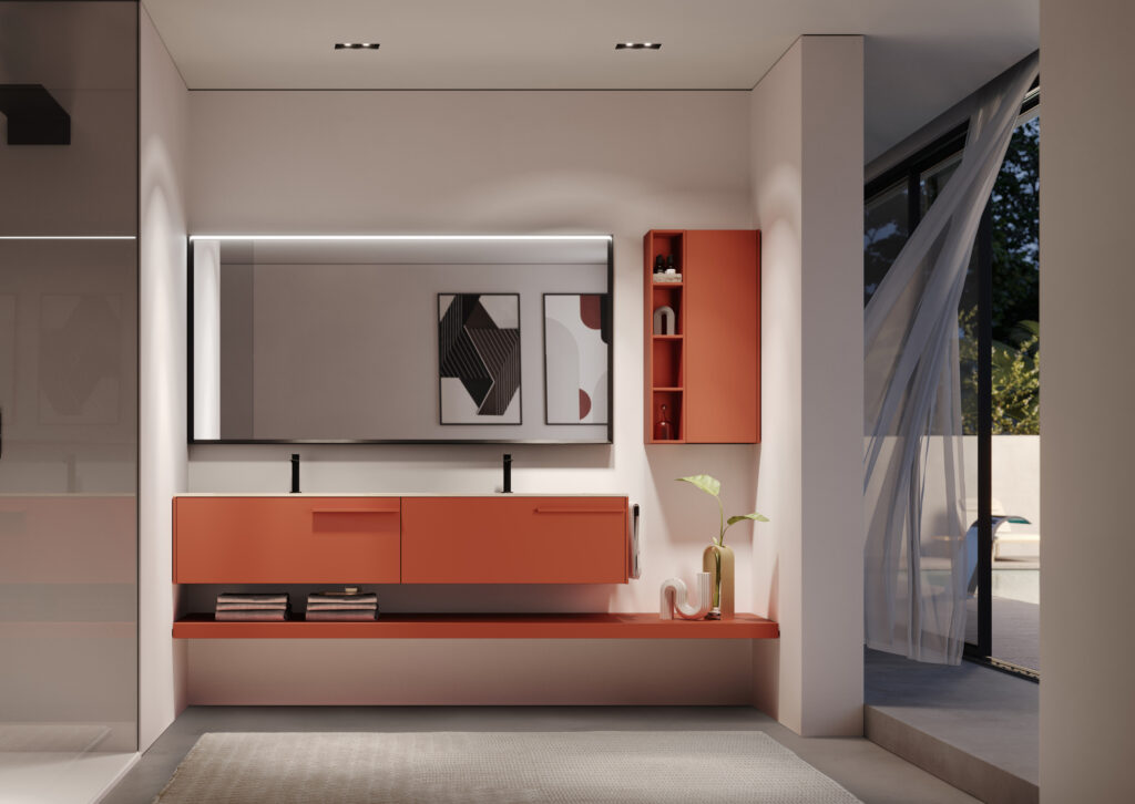 Ideagroup — Sense, miroir à rangement en aluminium