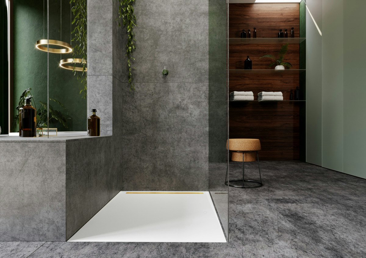 Nexsys, surface de douche avec caniveau intégré